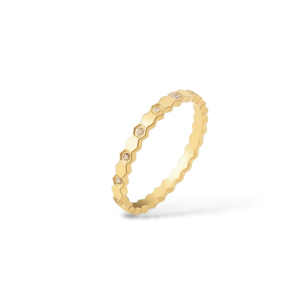 Bague Stellaire or - Acier inoxydable