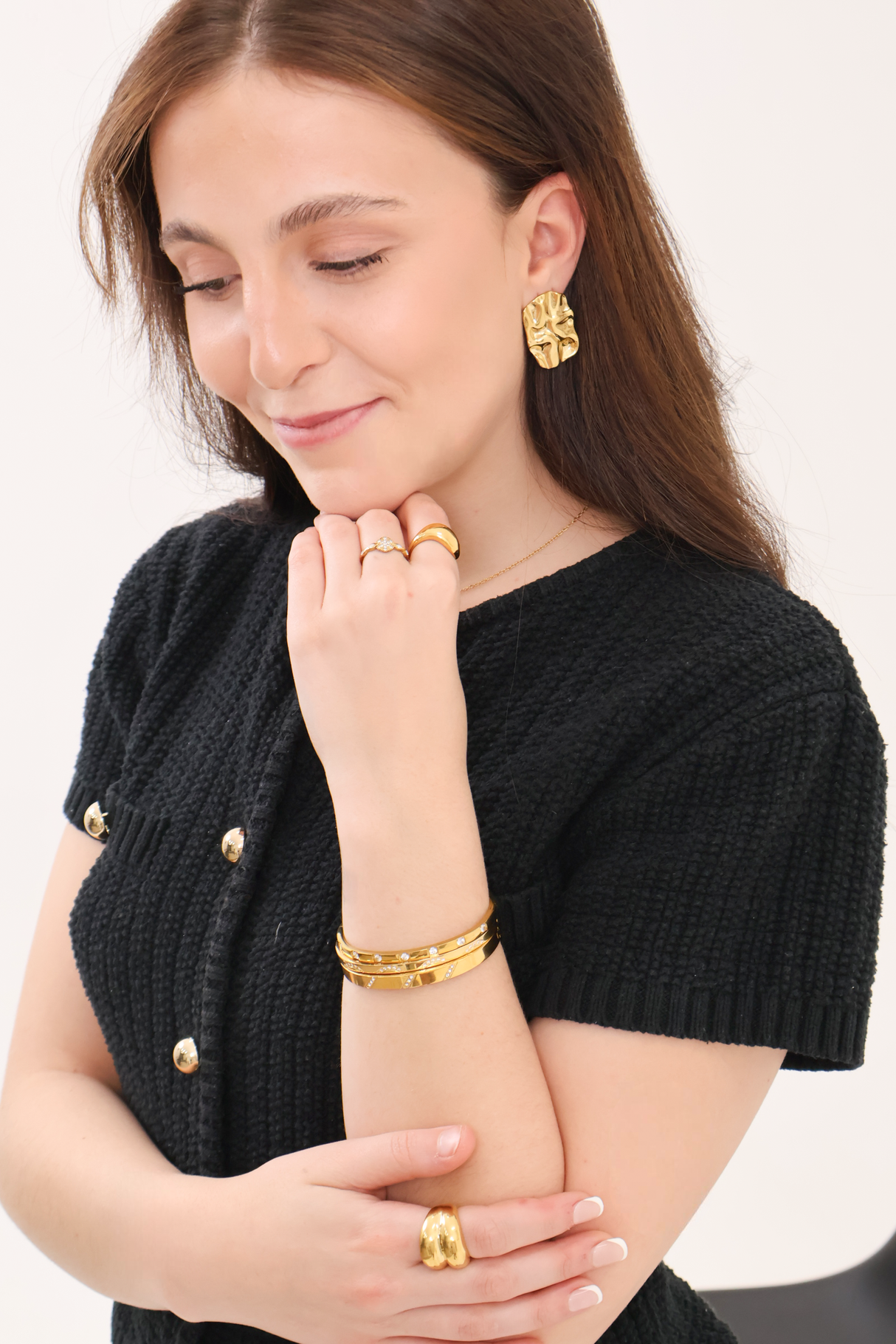 Bracelet bangle Glow or - Acier inoxydable