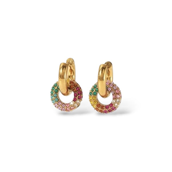 Boucles d'oreilles Doubles or couleurs - Acier inoxydable