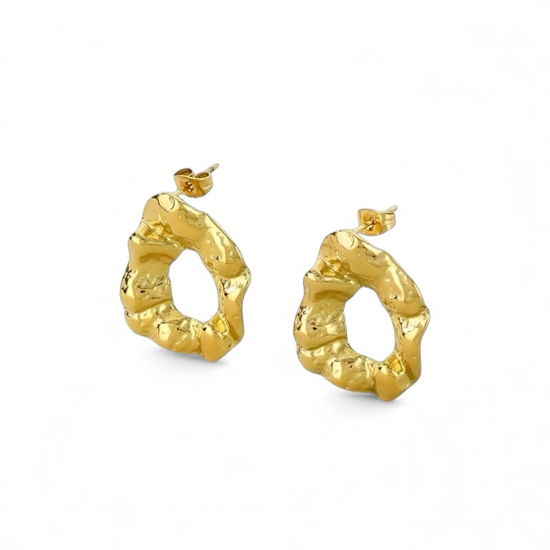 Boucles d’oreilles Ambre or - Acier inoxydable