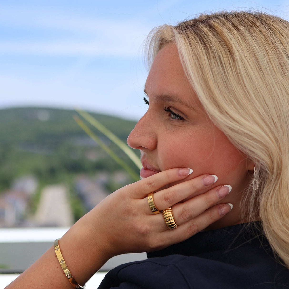 Bague Éloria or - Acier inoxydable