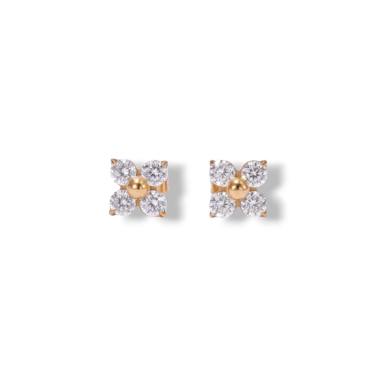 Boucles d’oreilles Fleur or - Acier inoxydable