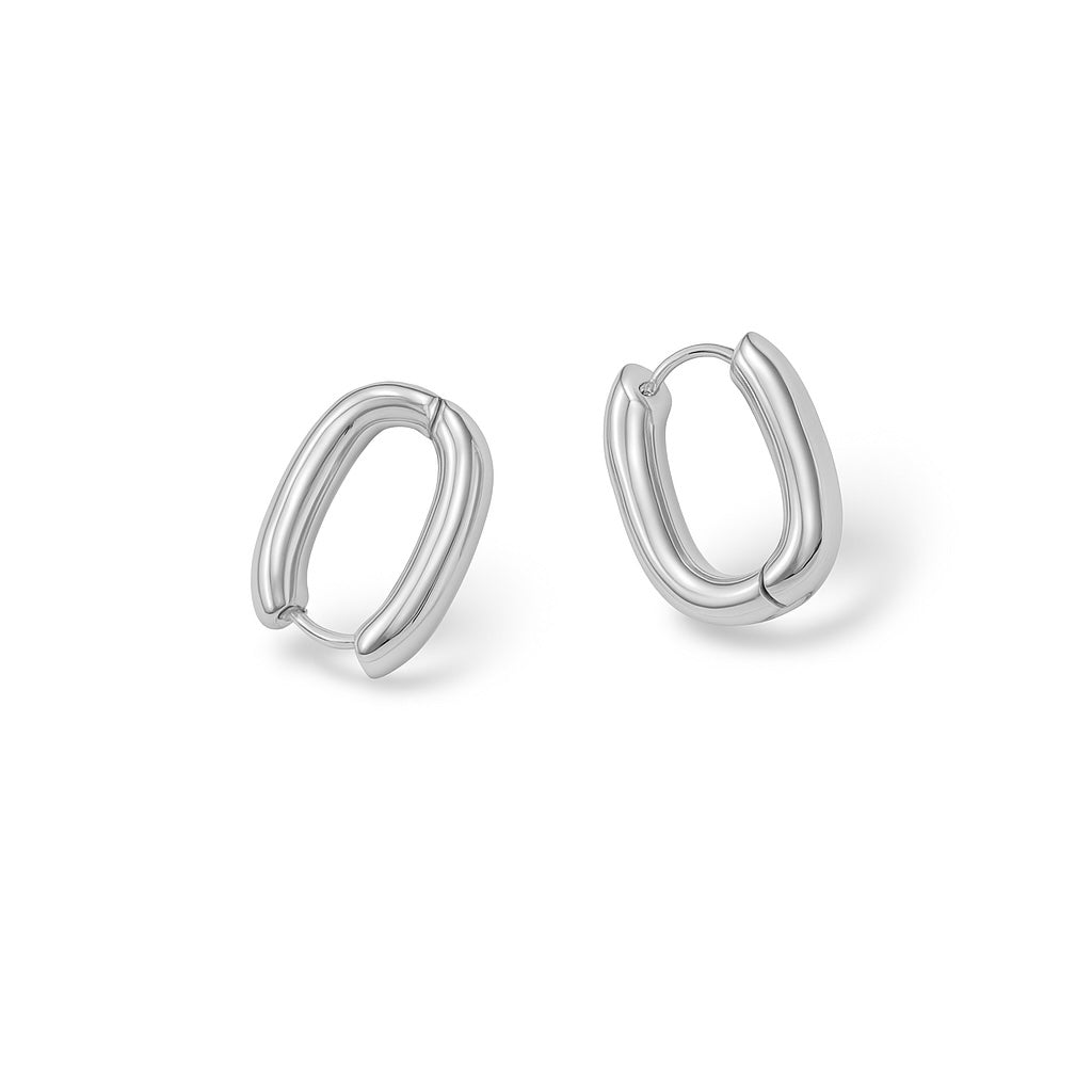 Boucles d'oreilles Ovale - Acier inoxydable