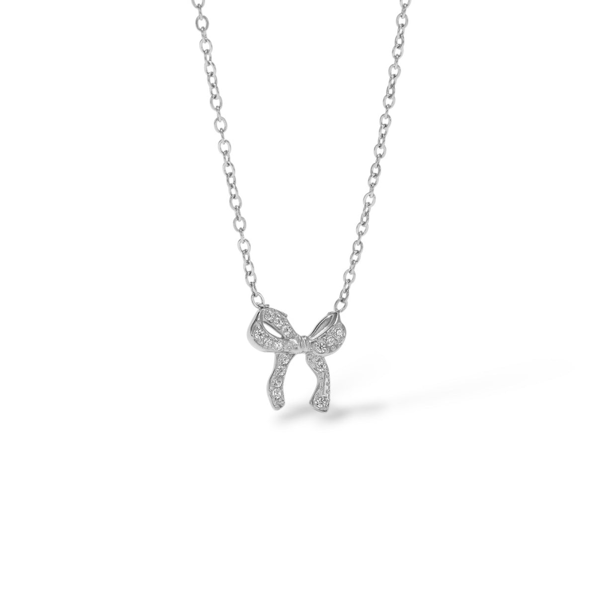 Collier Boucle Zirconium argent - Acier inoxydable