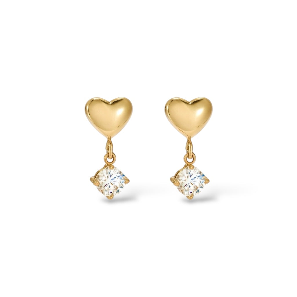 Boucles d’oreilles Gouttes mini coeur or - Acier inoxydable