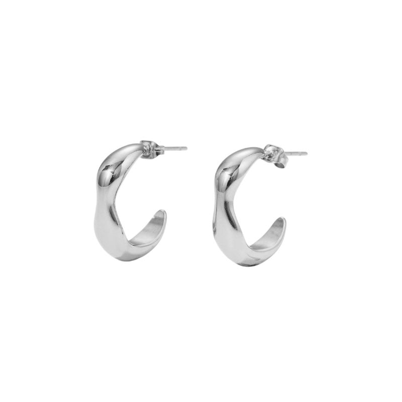 Boucle d’oreille Aube argent - Acier inoxydable