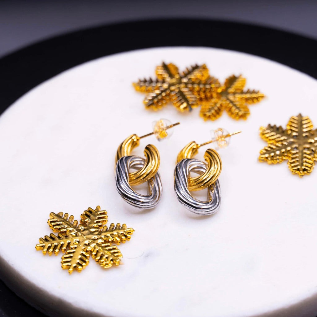 Boucles d'oreilles Double - Acier inoxydable