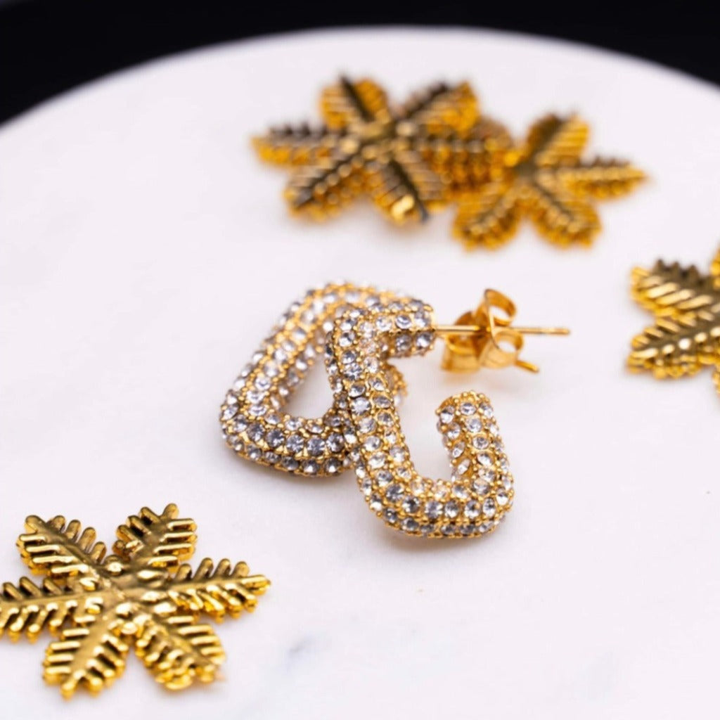 Boucles d'oreilles Ouvertes Zirconium - Acier inoxydable