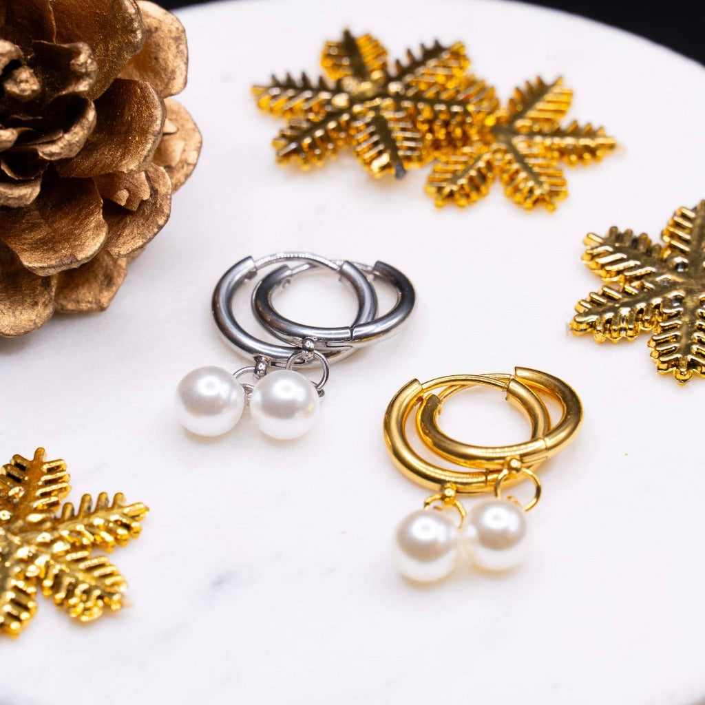 Boucles d'oreilles Perle - Acier inoxydable