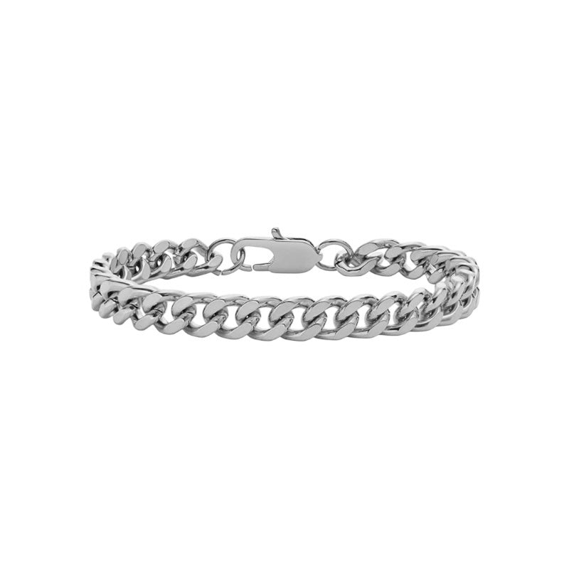 Bracelet Cubain argent - Acier inoxydable