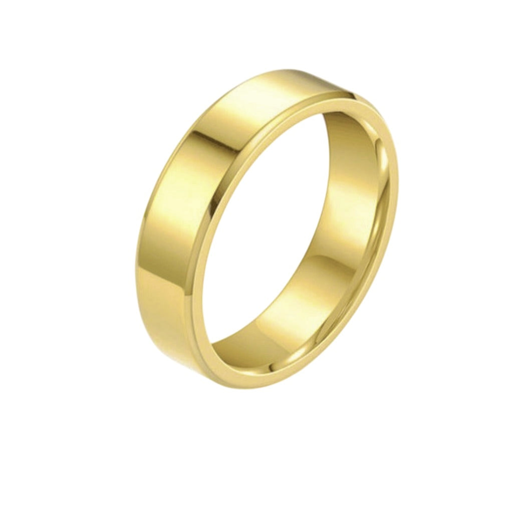 Bague simple or - Acier inoxydable