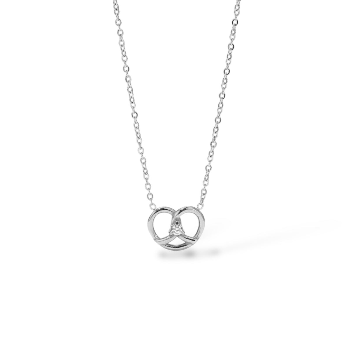 Collier Bretzel argent - Acier inoxydable