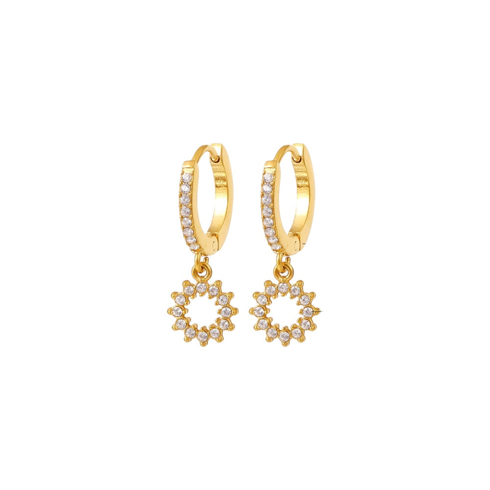 Boucles d’oreilles Soleil or - Acier inoxydable