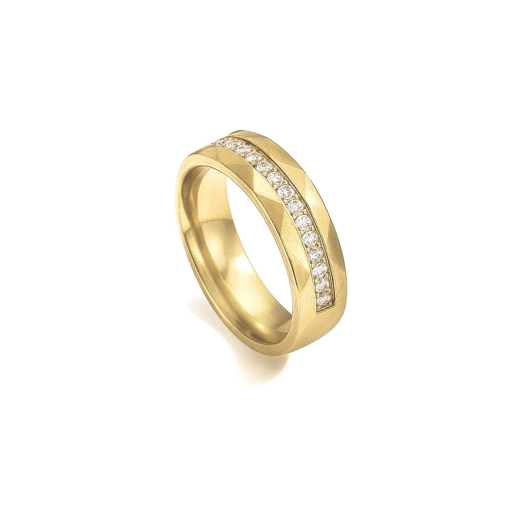 Bague Topaz or - Acier inoxydable