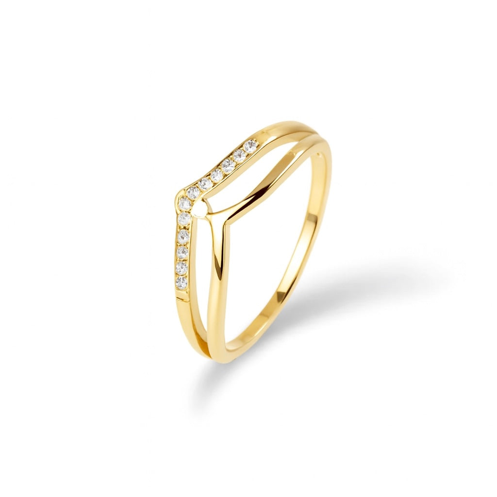 Bague Couronne or- Acier inoxydable