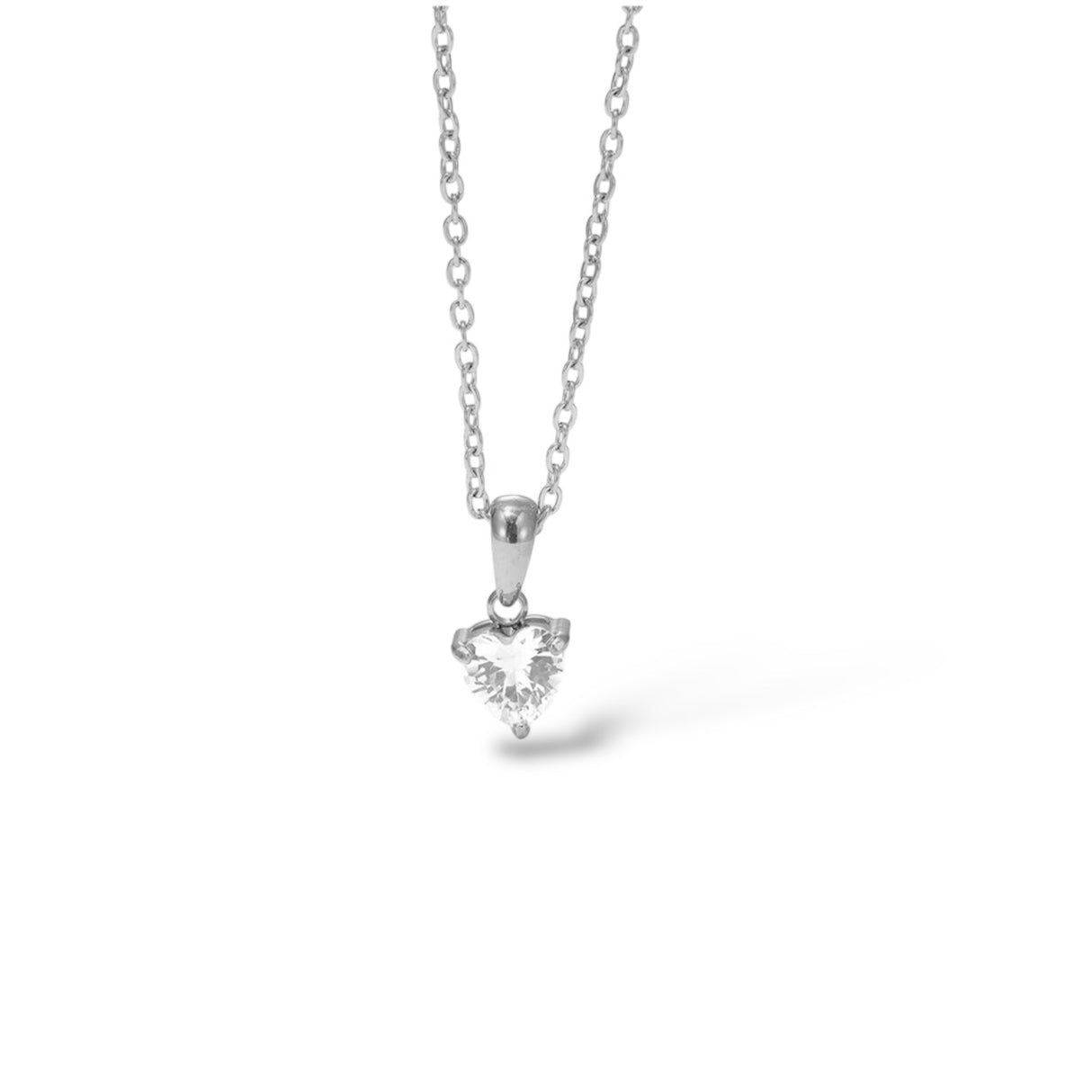 Collier Lueur coeur argent - Acier inoxydable