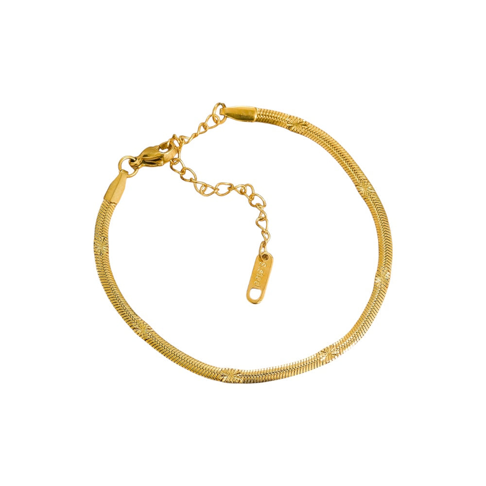 Bracelet Serpent Éclat or - Acier inoxydable