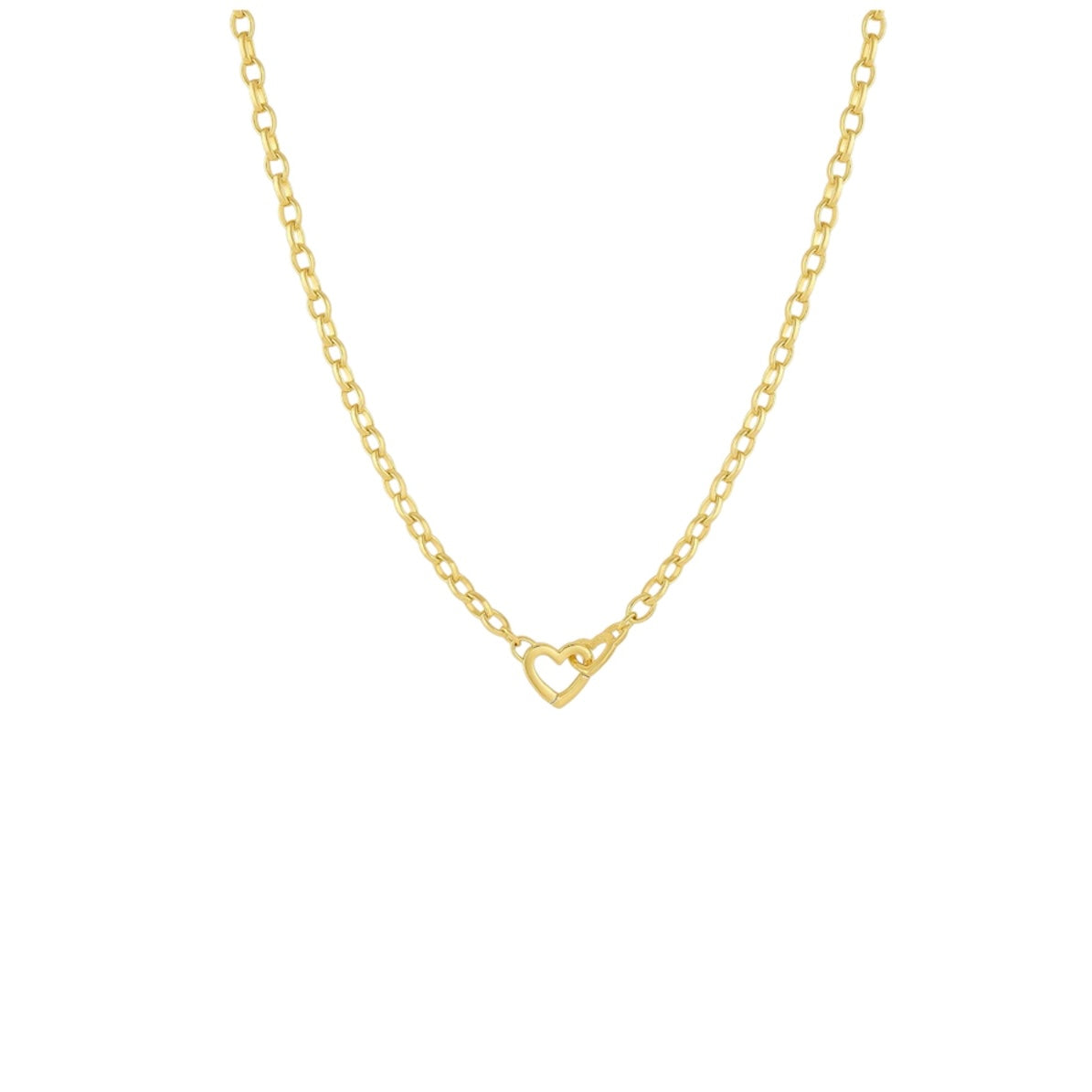 Collier Coeur fusion or - Acier inoxydable