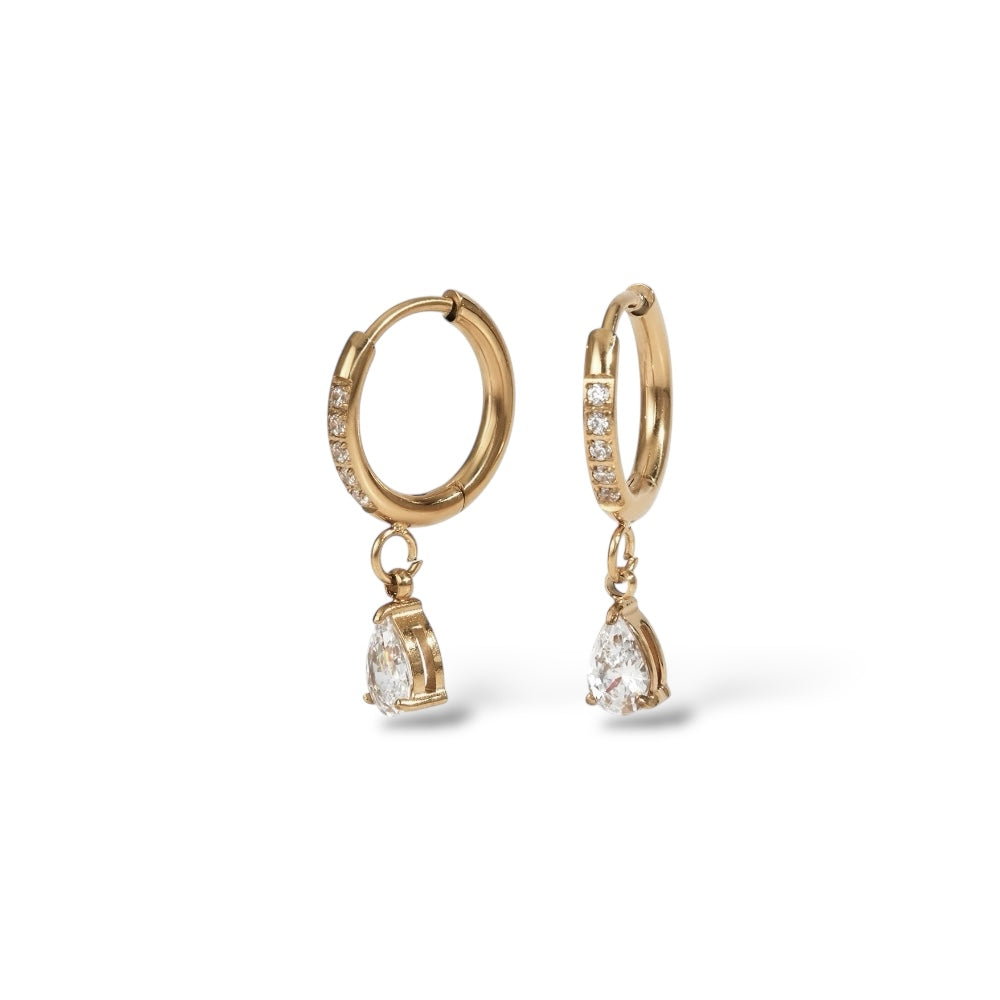 Boucles d’oreilles Lueur goutte or - Acier inoxydable