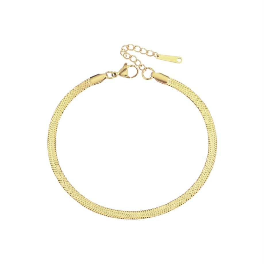 Chaîne de cheville Serpent or - Acier inoxydable