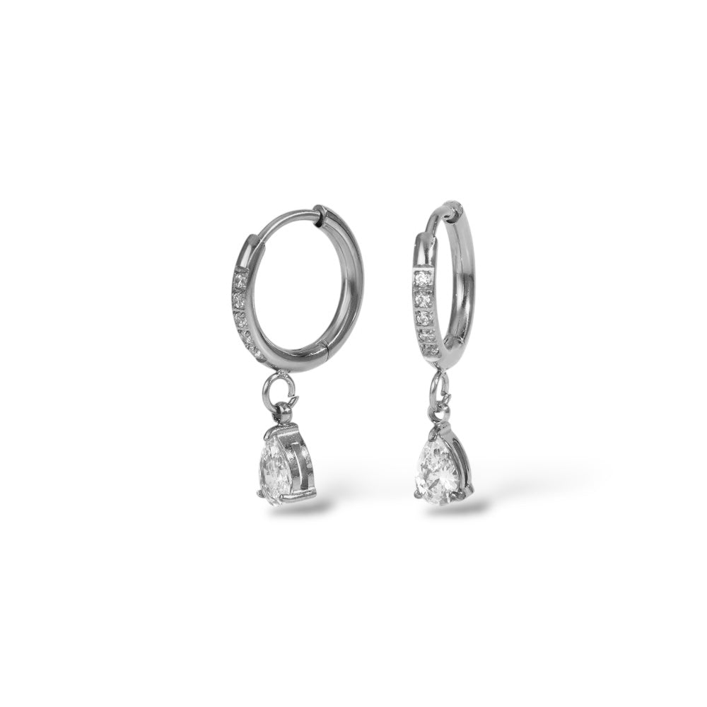Boucles d’oreilles Lueur goutte argent - Acier inoxydable