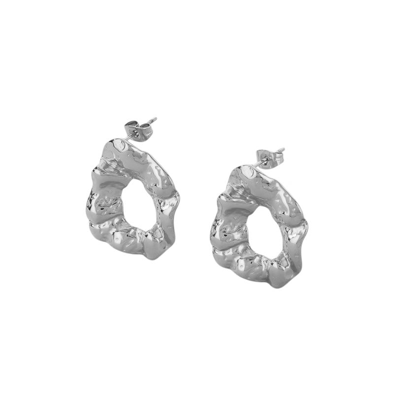 Boucles d’oreilles Ambre argent - Acier inoxydable