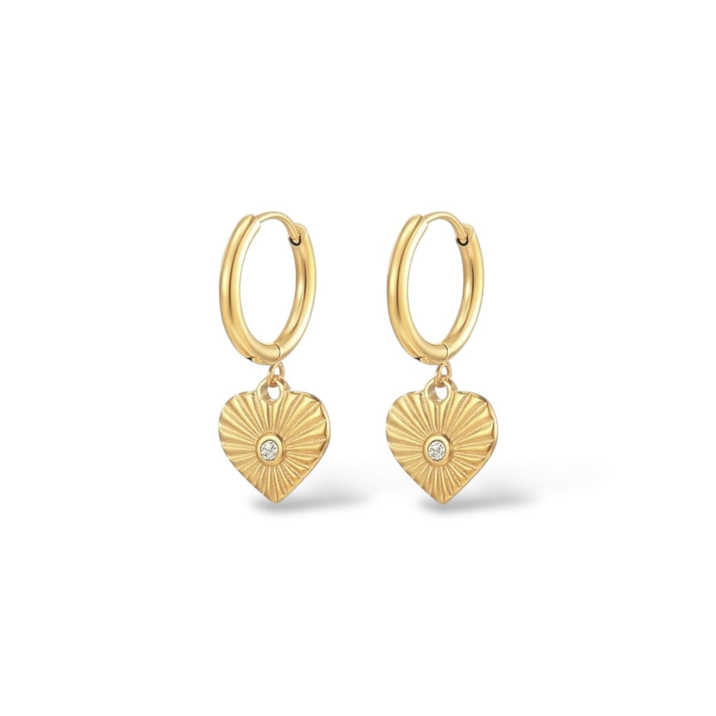 Boucles d’oreilles Coeur 2.0 or - Acier inoxydable