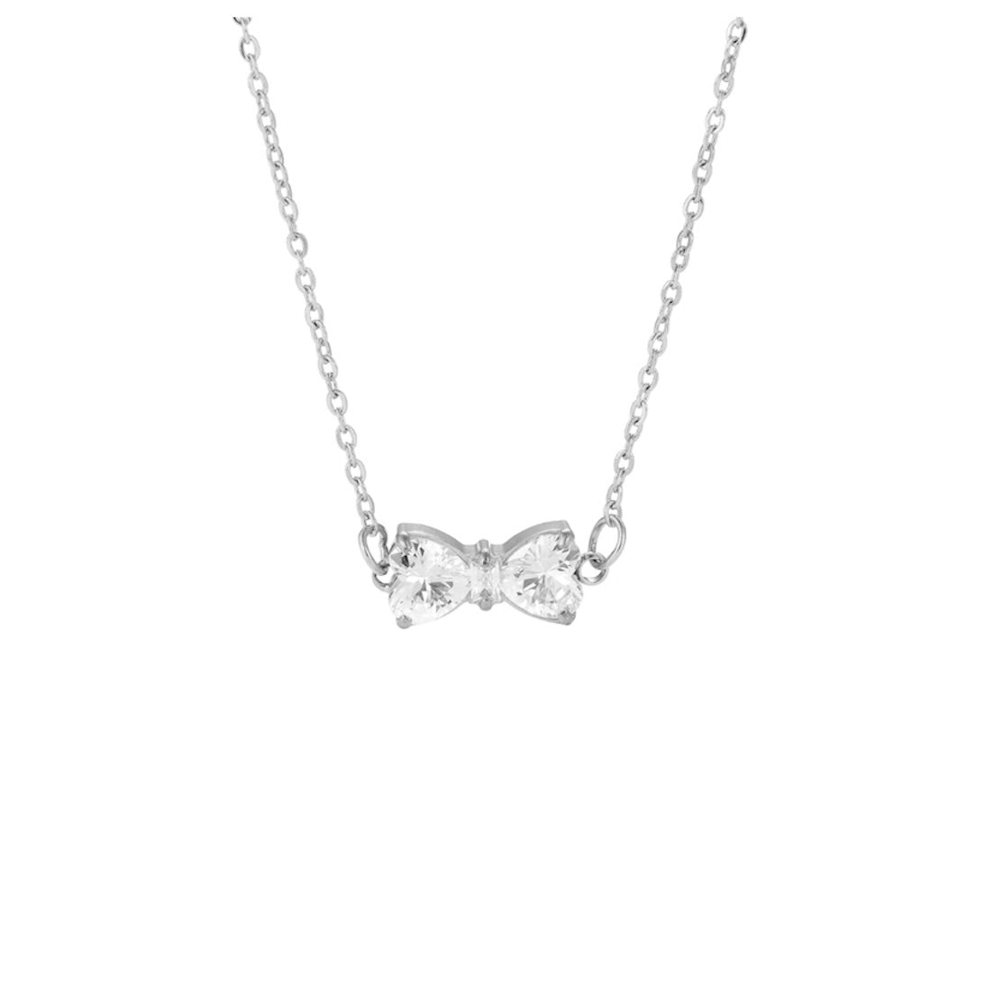 Collier Noeud papillon argent - Acier inoxydable