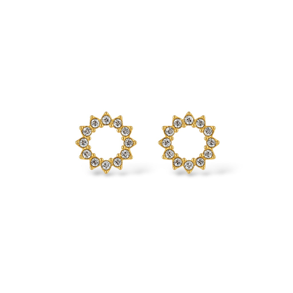 Boucles d’oreilles Soleil or - Acier inoxydable
