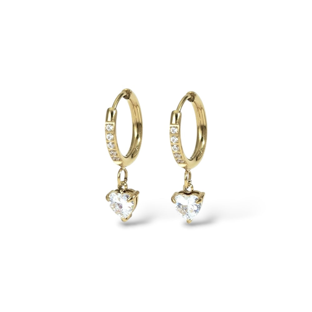 Boucles d’oreilles Lueur coeur or - Acier inoxydable