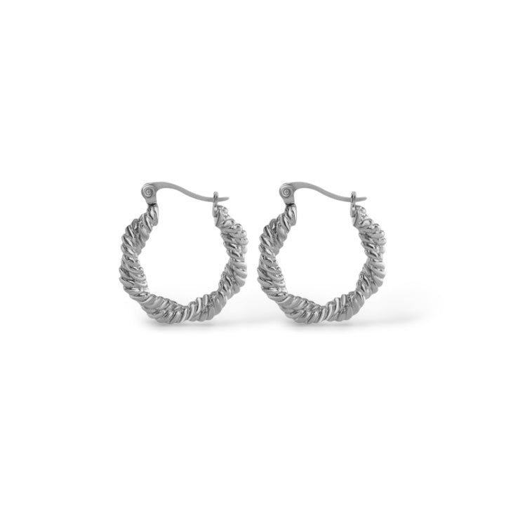 Boucles d'oreilles Torsadées argent - Acier inoxydable