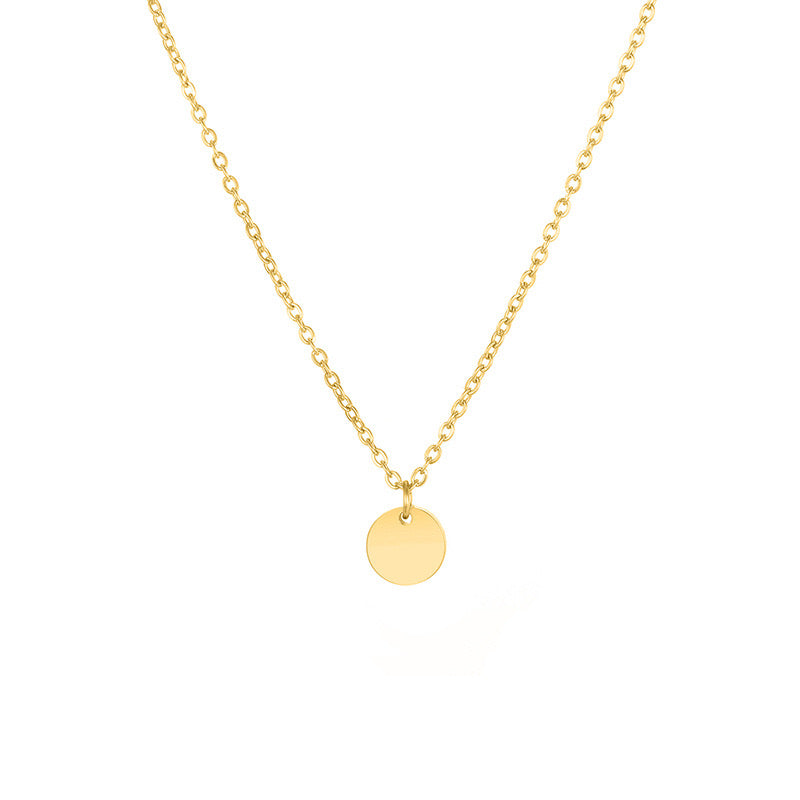 Collier petit rond or - Acier inoxydable