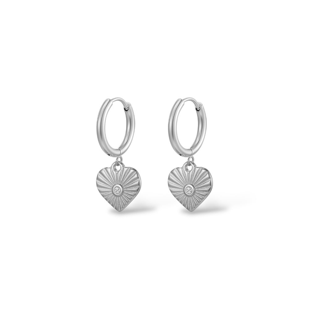 Boucles d’oreilles Coeur 2.0 argent - Acier inoxydable