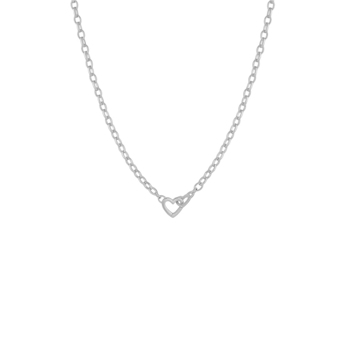 Collier Coeur fusion argent - Acier inoxydable