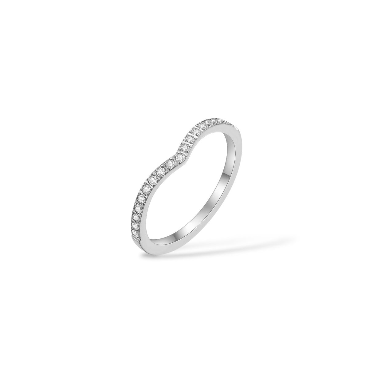 Bague Vague zirconium argent- Acier inoxydable