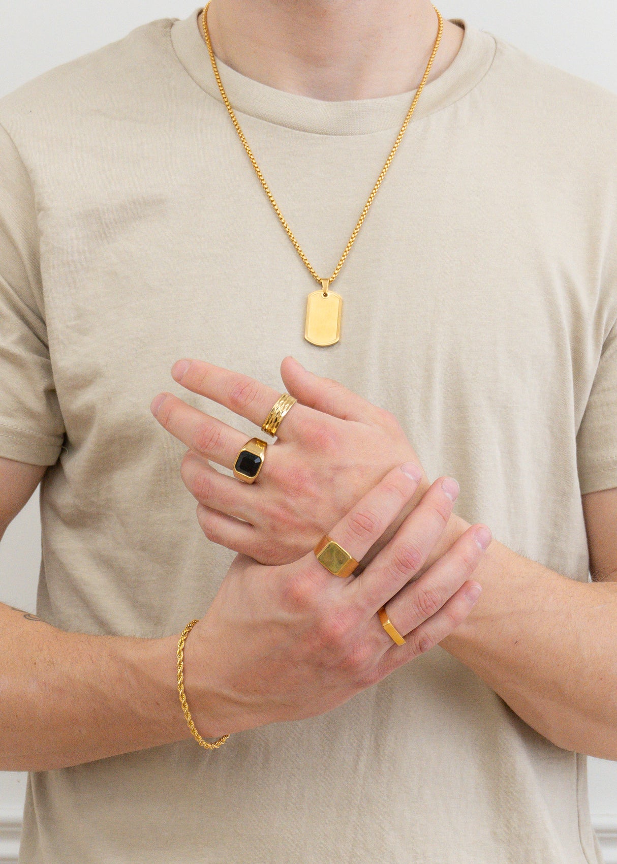 Collier Atlas or - Acier inoxydable