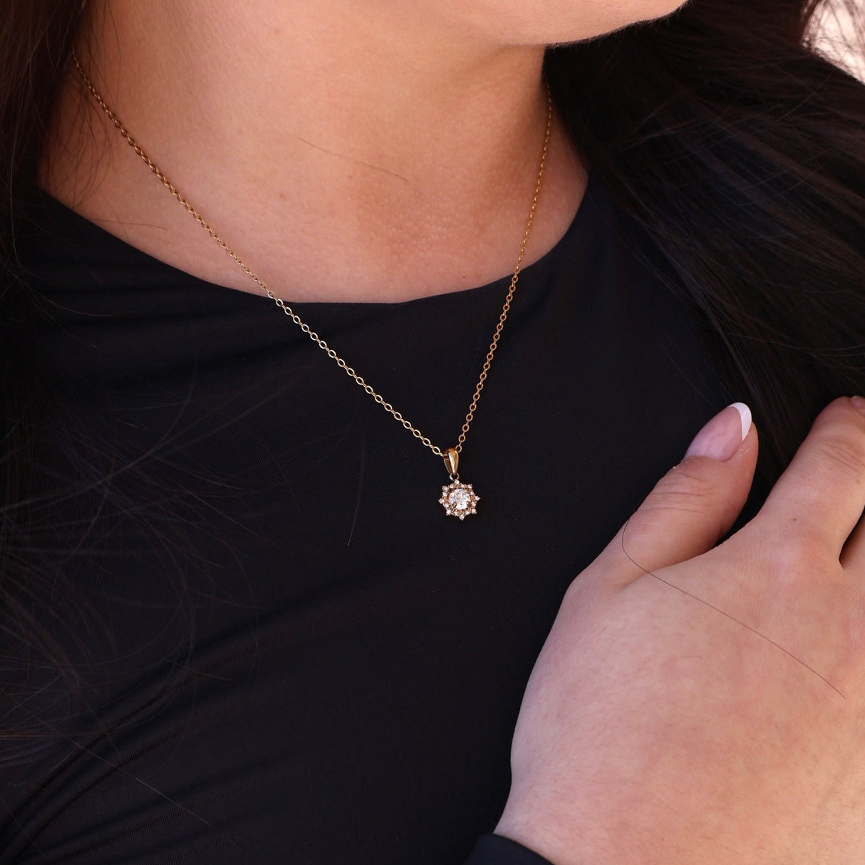 Collier Flocon or - Acier inoxydable