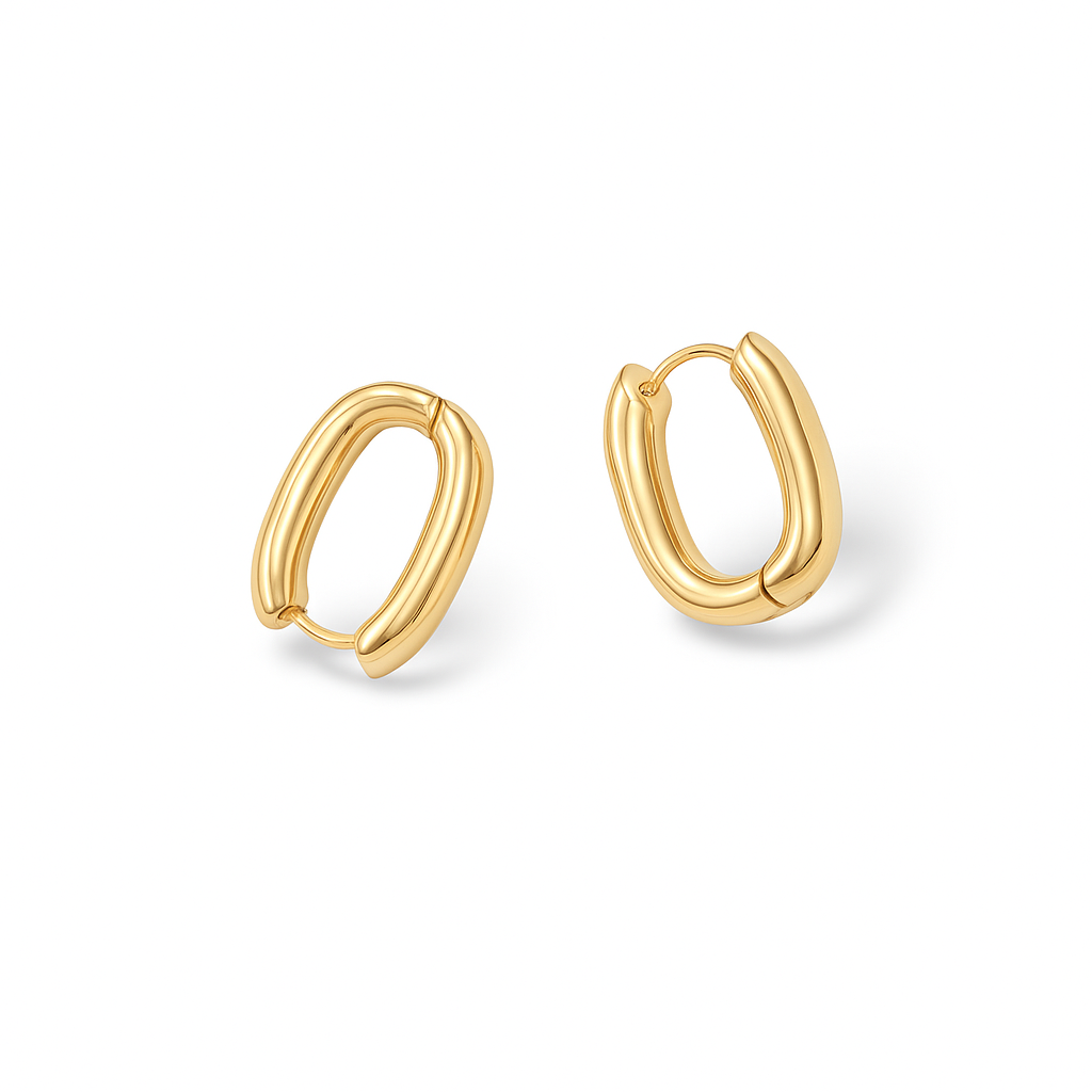 Boucles d'oreilles Ovale - Acier inoxydable