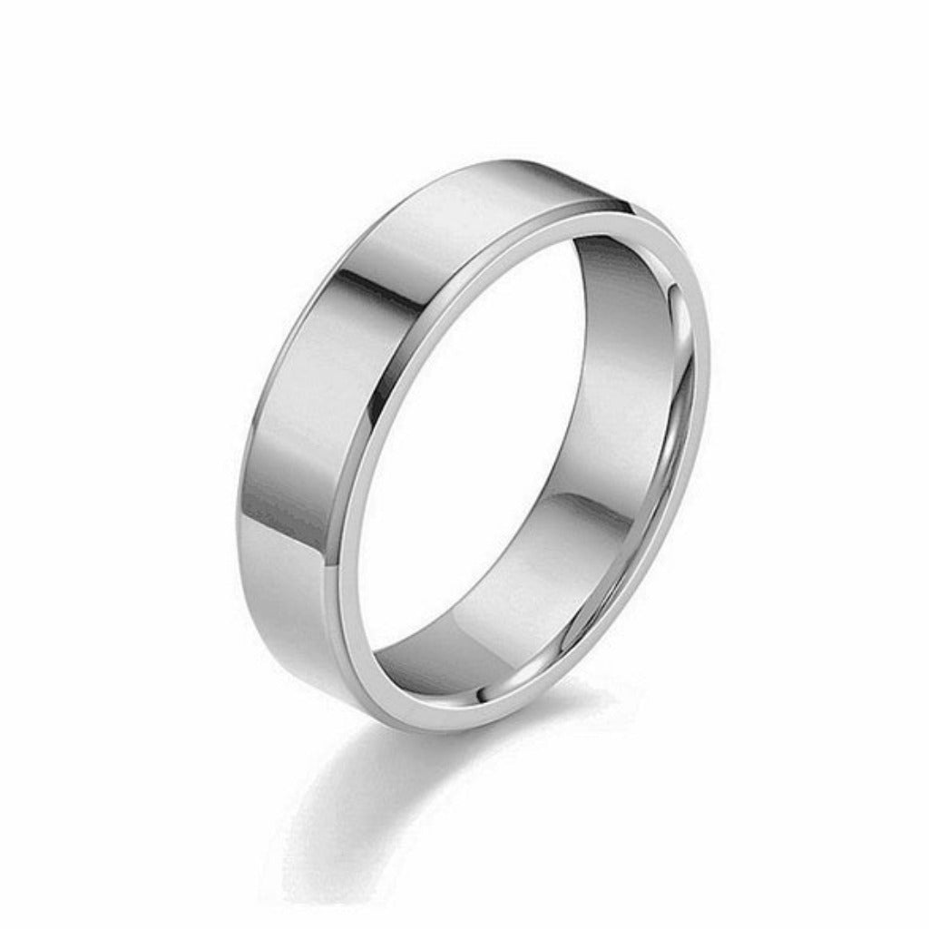 Bague simple argent - Acier inoxydable