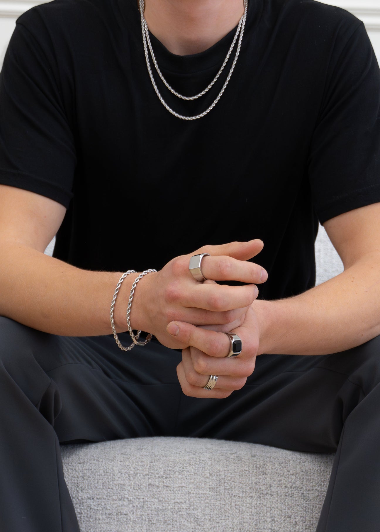 Bague en acier inoxydable pour hommes