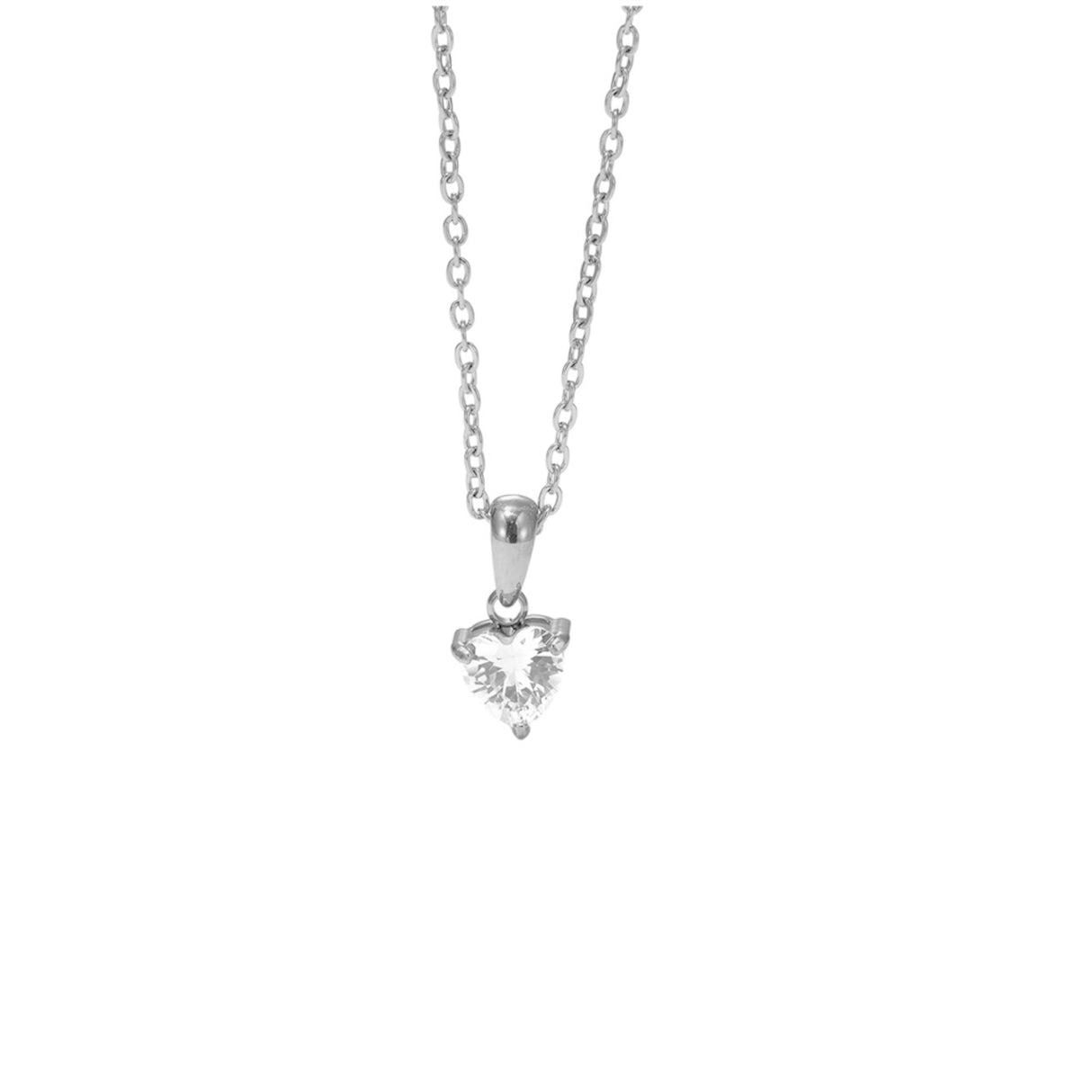 Collier Lueur coeur argent - Acier inoxydable