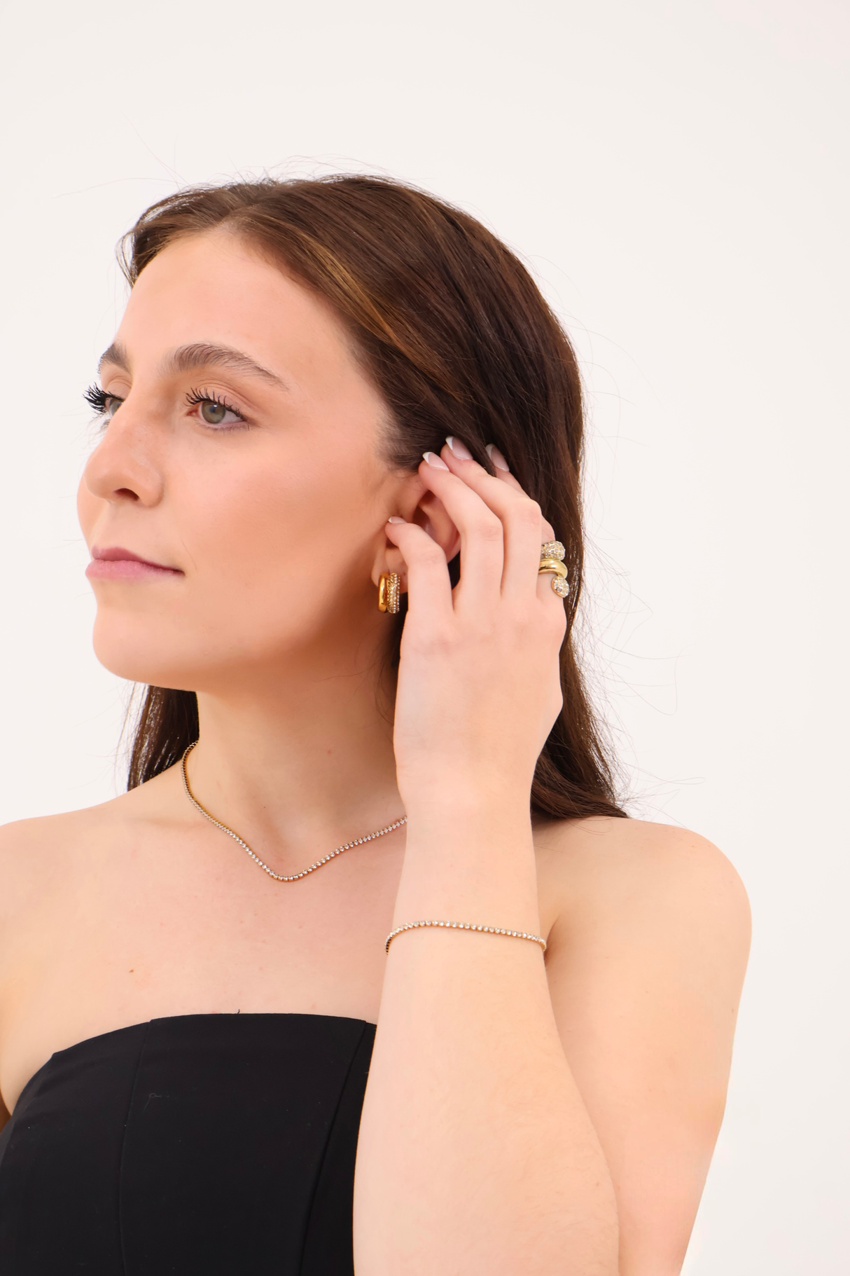 Collier et bracelet Zirconium 2mm argent