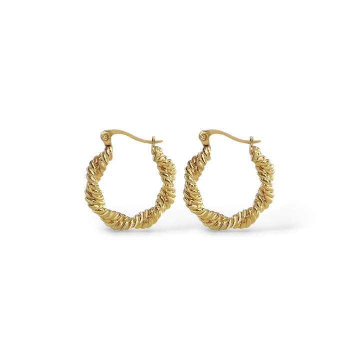 Boucles d'oreilles Torsadées or - Acier inoxydable