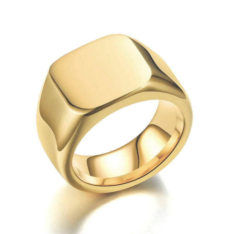 Bague Atlas or - Acier inoxydable
