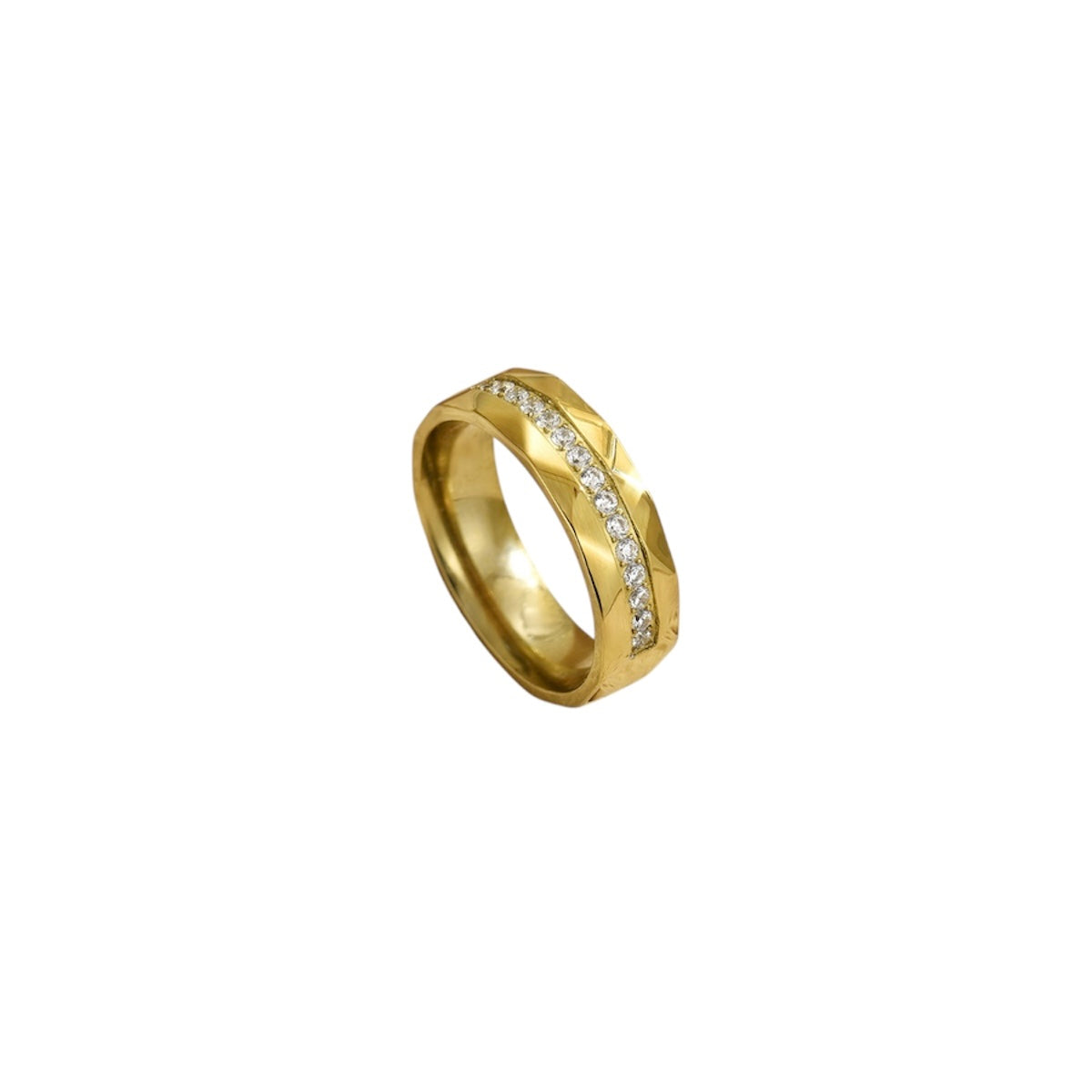 Bague Topaz or - Acier inoxydable
