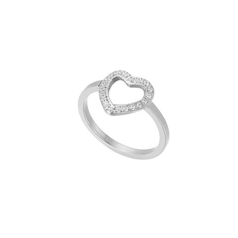 Bague Coeur argent - Acier inoxydable