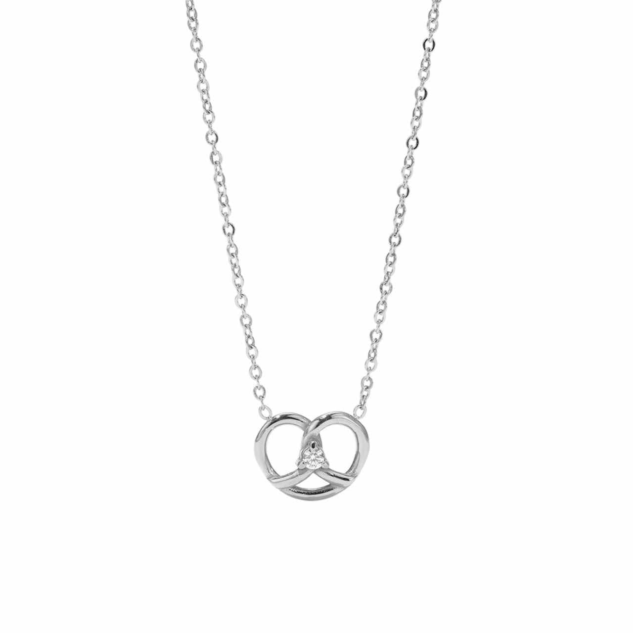 Collier Bretzel argent - Acier inoxydable