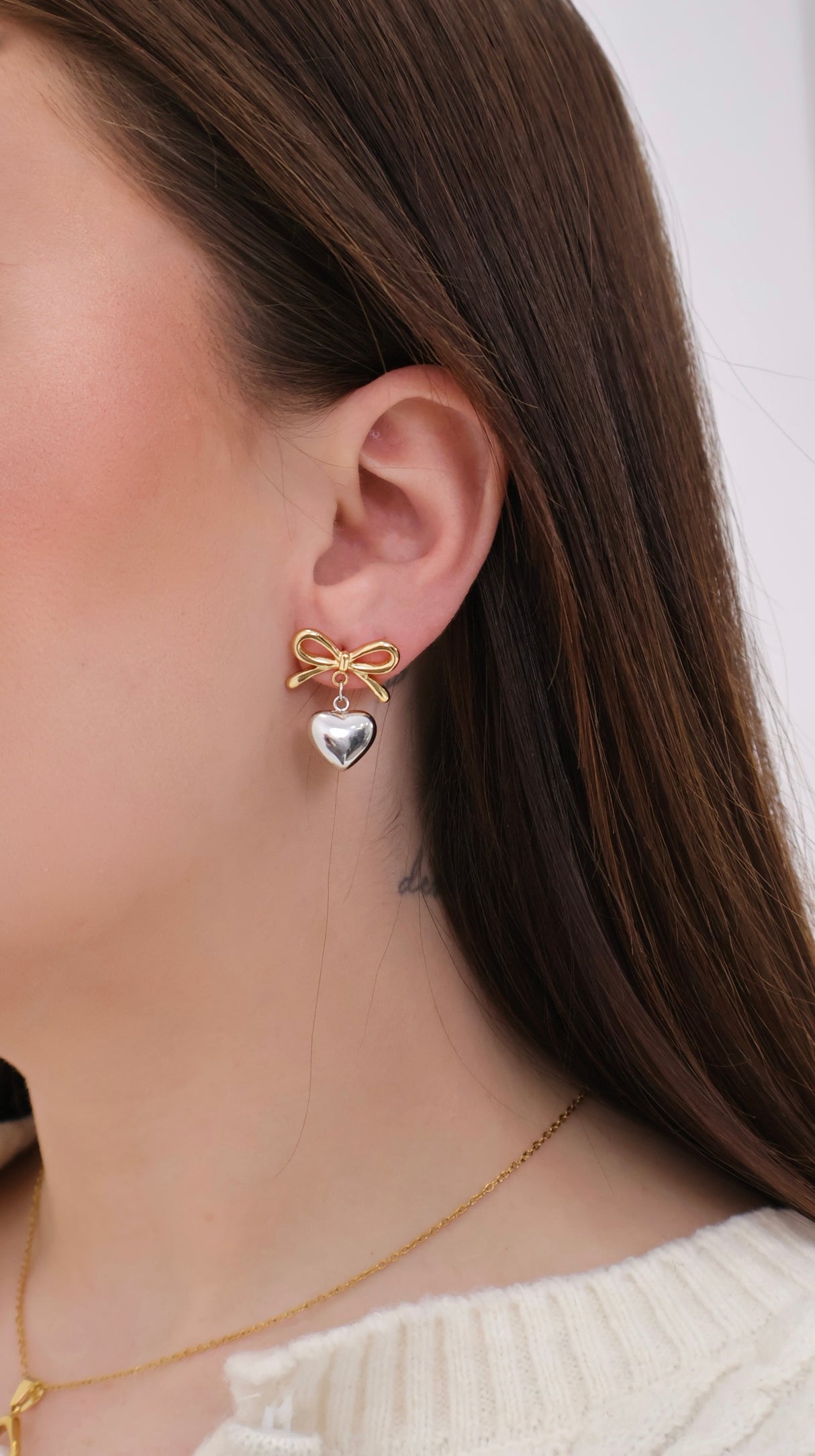 Boucles d’oreilles Amour - Or et argent