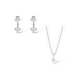 Boucles d'oreilles et collier Lia argent