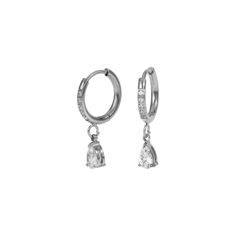Boucles d’oreilles Lueur goutte argent - Acier inoxydable